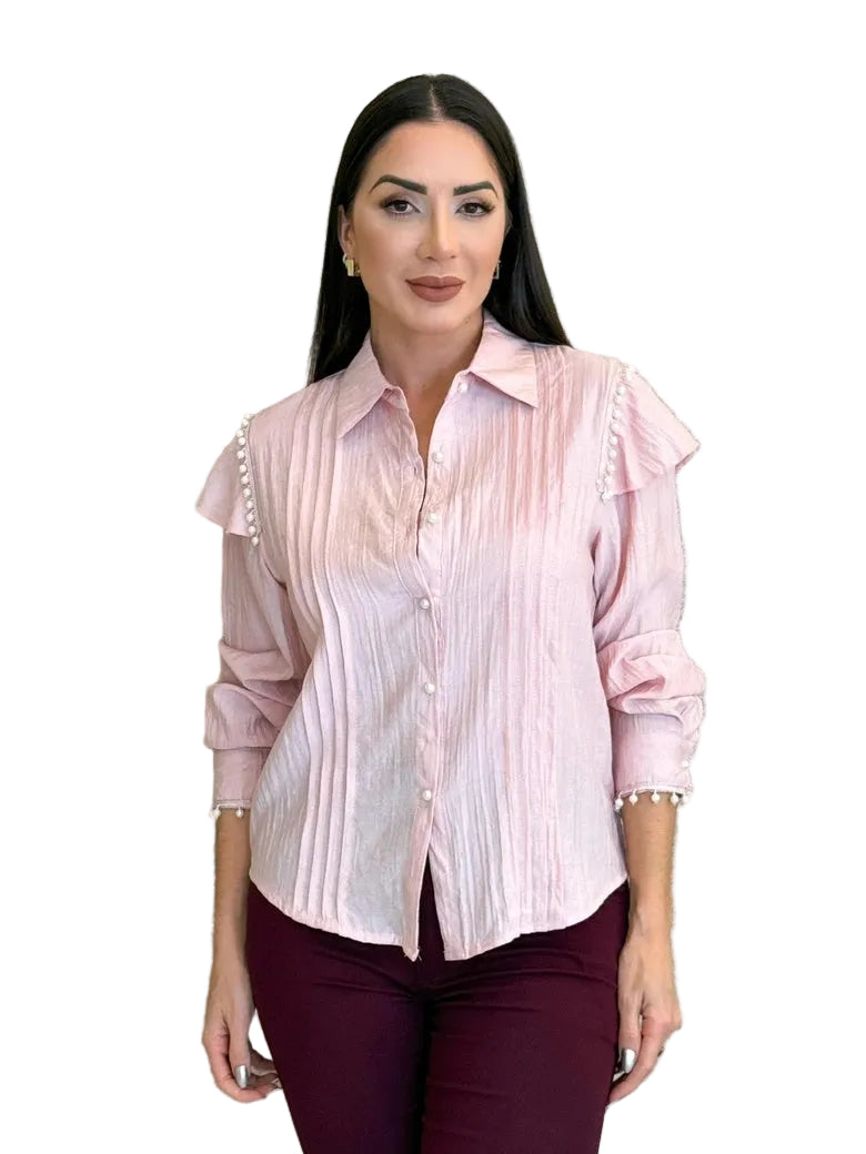 Pocali - Πουκάμισο από Κρεπ Ύφασμα με Πέρλες (Pearly Crepe Shirt)