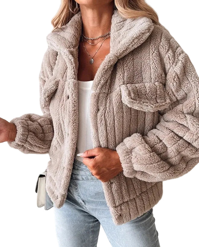 Amira - Πλεκτό Fleece Sherpa (Ribbed Fleece Sherpa)