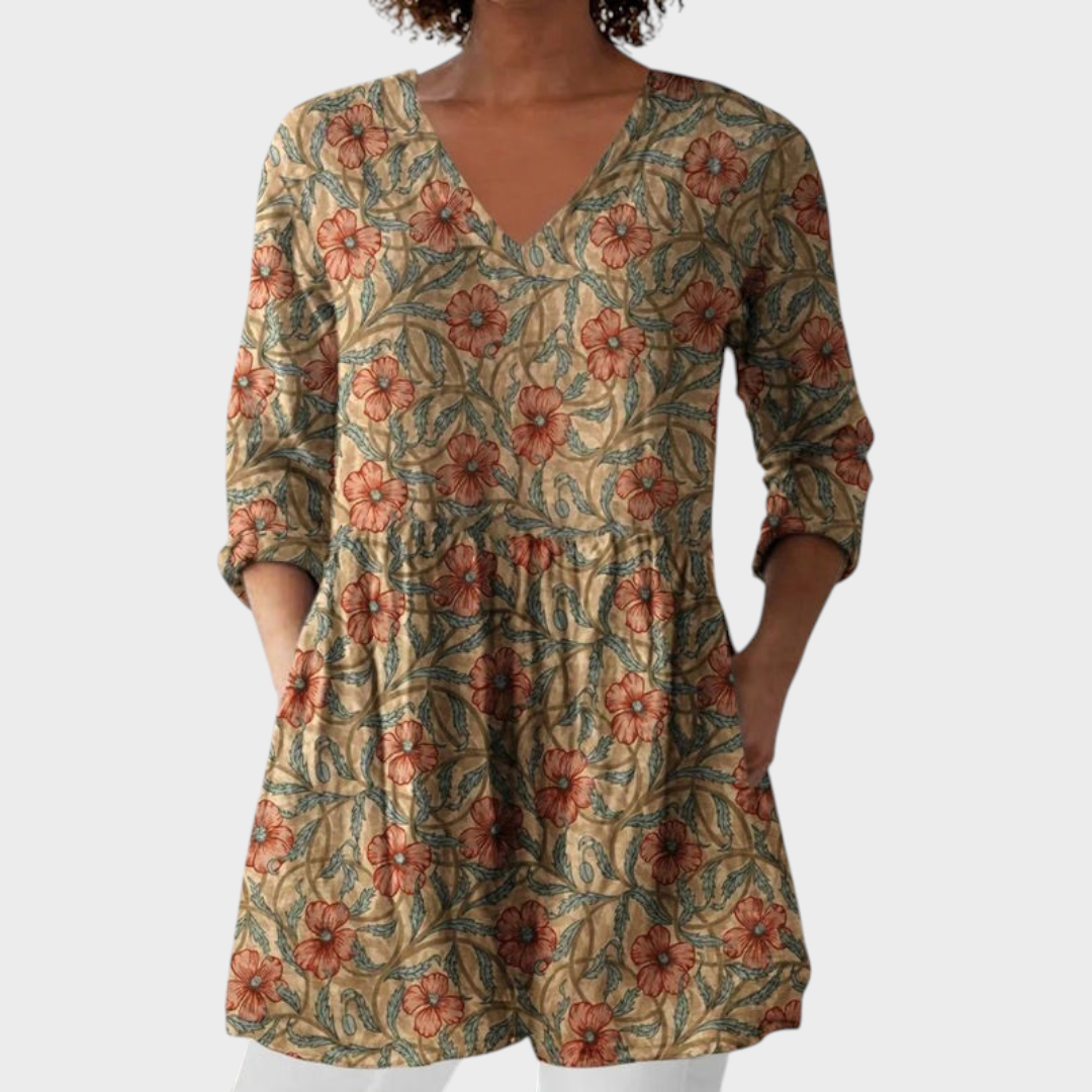 Larissa | Μπουφάν με vintage floral σχέδιο