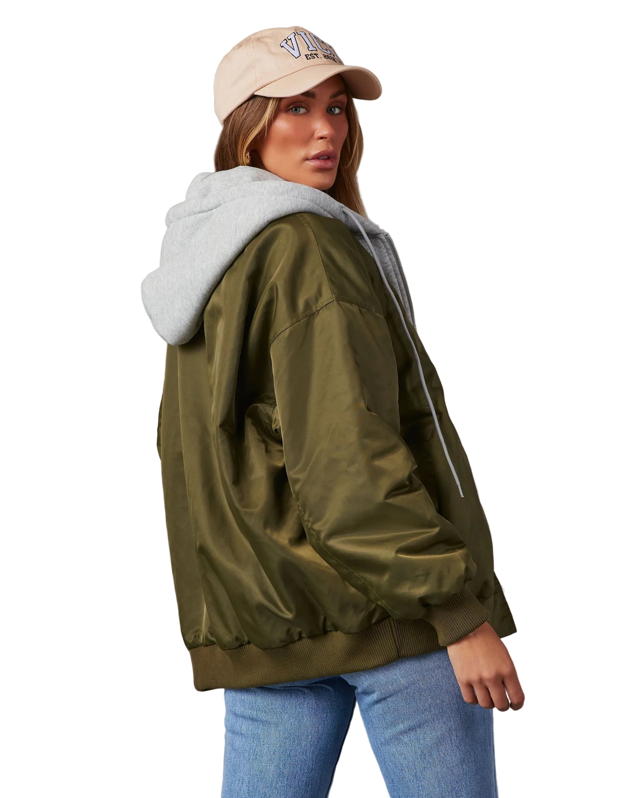 Cassandra - Campus Oversized Bomber Jacket με Κουκούλα (Campus Oversized Hooded Bomber Jacket)