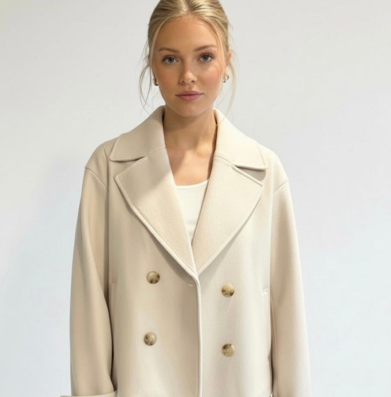 Maya | Σύμμεικτη Σταυρωτή Καμπαρντίνα (Blend Double-Breasted Trench Coat)