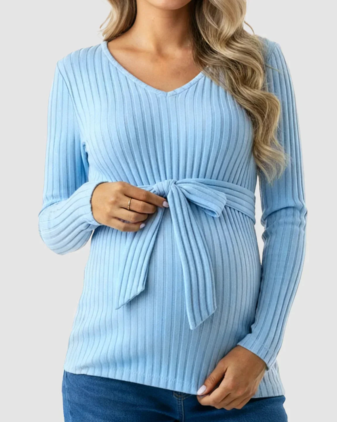 Gloria - Ribbed Maternity Τοπ με Δέσιμο στη Μέση (Tie-Waist Ribbed Maternity Top) --- **Θα θέλατε να μεταφράσω και την περιγραφή του προϊόντος ή να προσθέσω λέξεις-κλειδιά για SEO;**