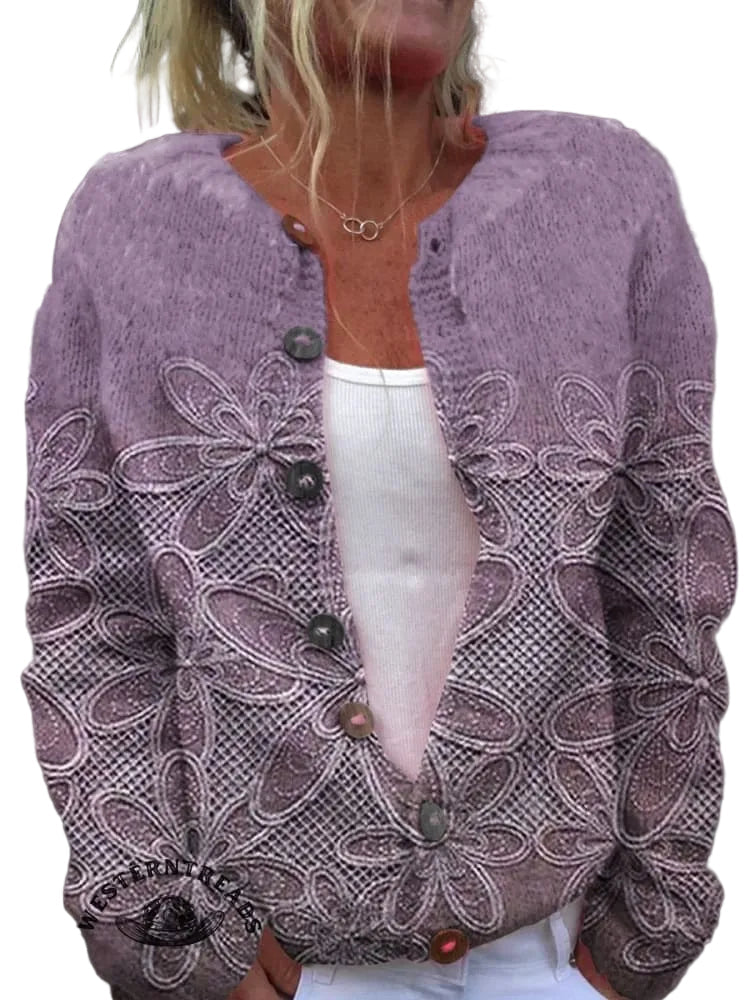 Ananya - Vintage Floral Art Print Casual Φούτερ (Vintage Floral Art Print Casual Sweatshirt)
