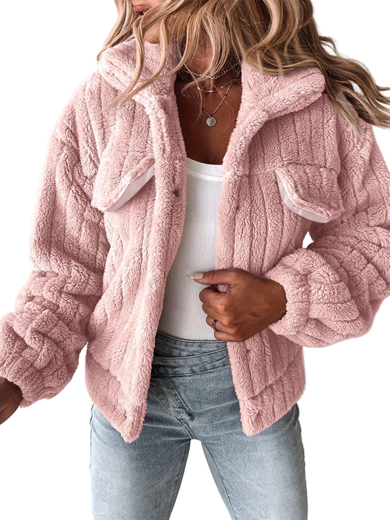 Amira - Πλεκτό Fleece Sherpa (Ribbed Fleece Sherpa)