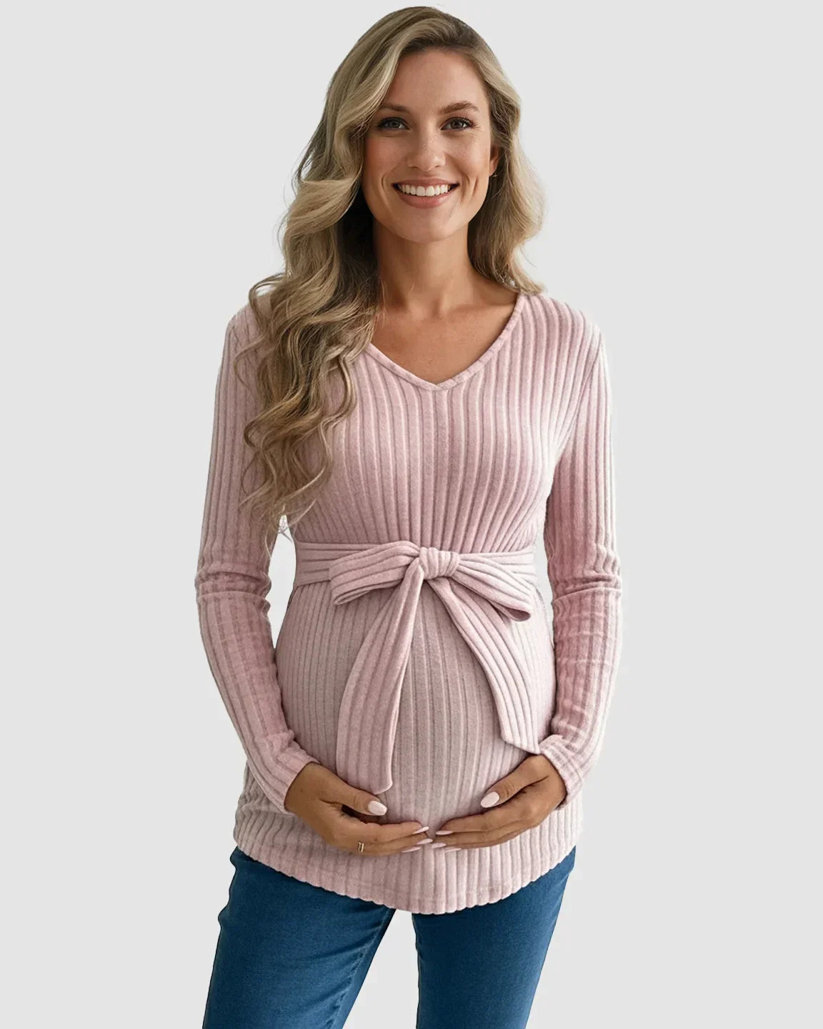 Gloria - Ribbed Maternity Τοπ με Δέσιμο στη Μέση (Tie-Waist Ribbed Maternity Top) --- **Θα θέλατε να μεταφράσω και την περιγραφή του προϊόντος ή να προσθέσω λέξεις-κλειδιά για SEO;**