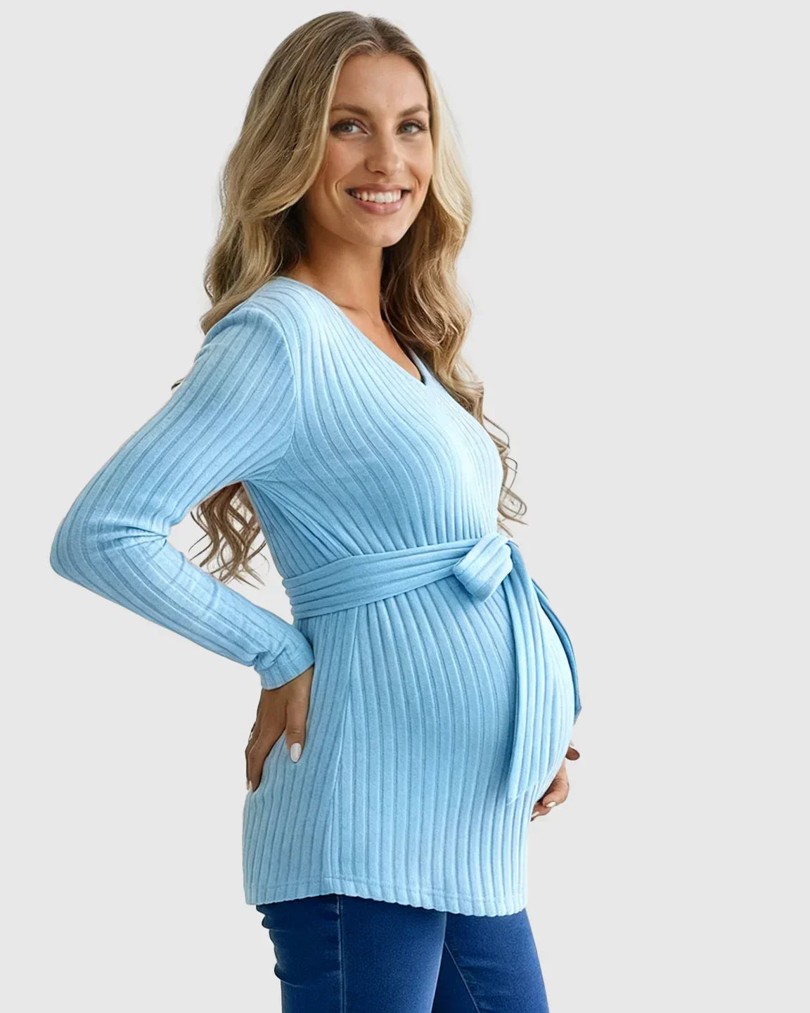 Gloria - Ribbed Maternity Τοπ με Δέσιμο στη Μέση (Tie-Waist Ribbed Maternity Top) --- **Θα θέλατε να μεταφράσω και την περιγραφή του προϊόντος ή να προσθέσω λέξεις-κλειδιά για SEO;**