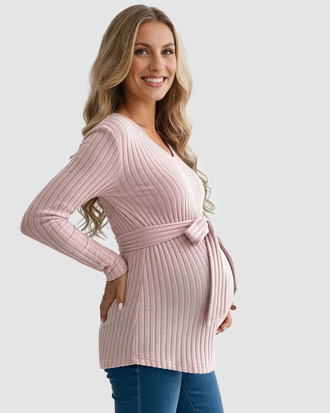 Gloria - Ribbed Maternity Τοπ με Δέσιμο στη Μέση (Tie-Waist Ribbed Maternity Top) --- **Θα θέλατε να μεταφράσω και την περιγραφή του προϊόντος ή να προσθέσω λέξεις-κλειδιά για SEO;**