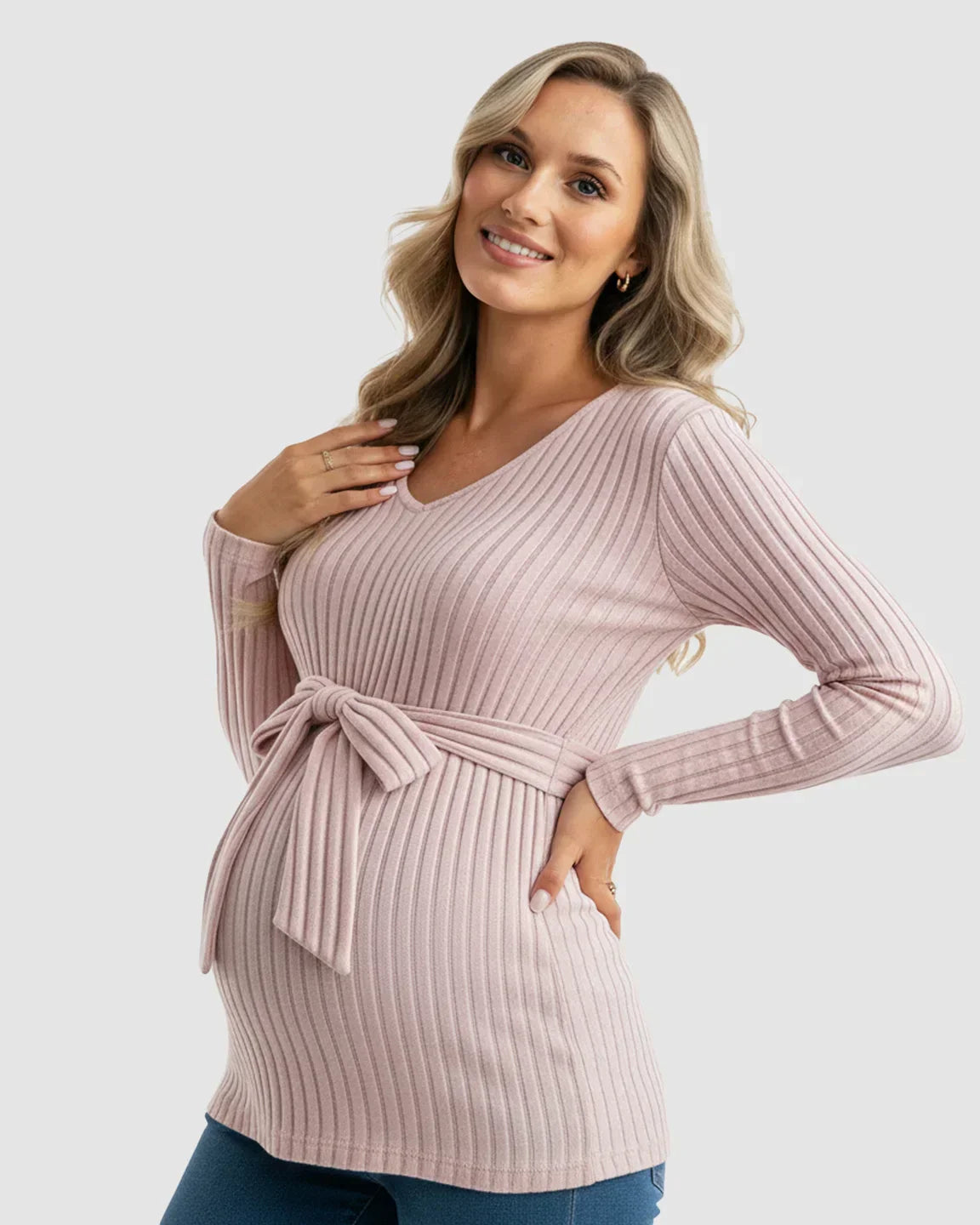 Gloria - Ribbed Maternity Τοπ με Δέσιμο στη Μέση (Tie-Waist Ribbed Maternity Top) --- **Θα θέλατε να μεταφράσω και την περιγραφή του προϊόντος ή να προσθέσω λέξεις-κλειδιά για SEO;**