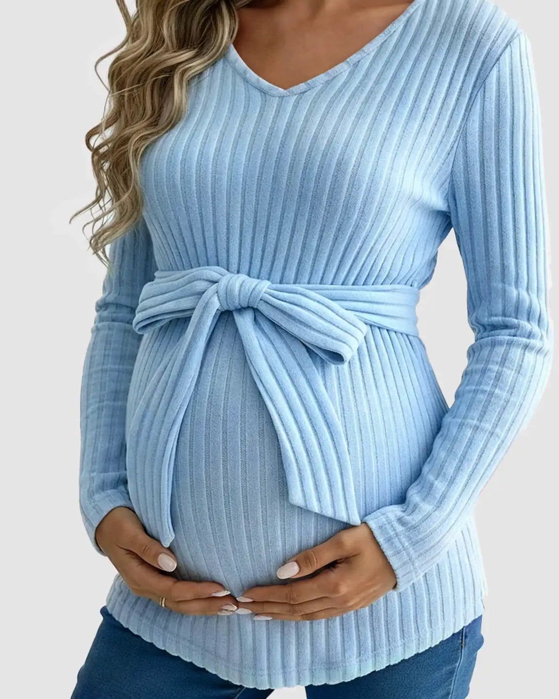 Gloria - Ribbed Maternity Τοπ με Δέσιμο στη Μέση (Tie-Waist Ribbed Maternity Top) --- **Θα θέλατε να μεταφράσω και την περιγραφή του προϊόντος ή να προσθέσω λέξεις-κλειδιά για SEO;**