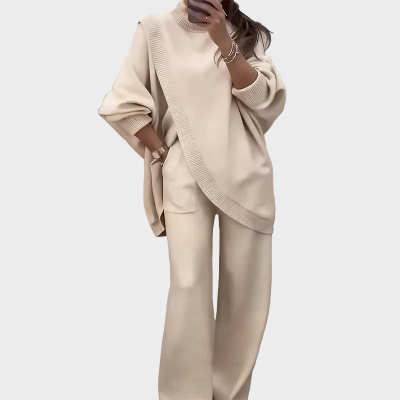 Ella - Γυναικείο Σετ 2 Τεμαχίων Oversized Πουλόβερ & Παντελόνι (Women's 2-Piece Oversized Sweater & Pants Set)