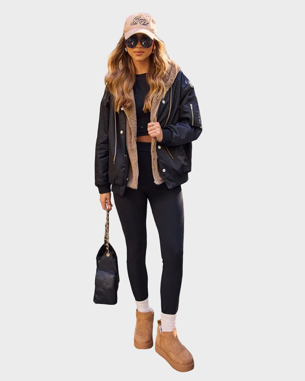Camara | Oversized Bomber Jacket Campus με Επένδυση από Συνθετική Γούνα