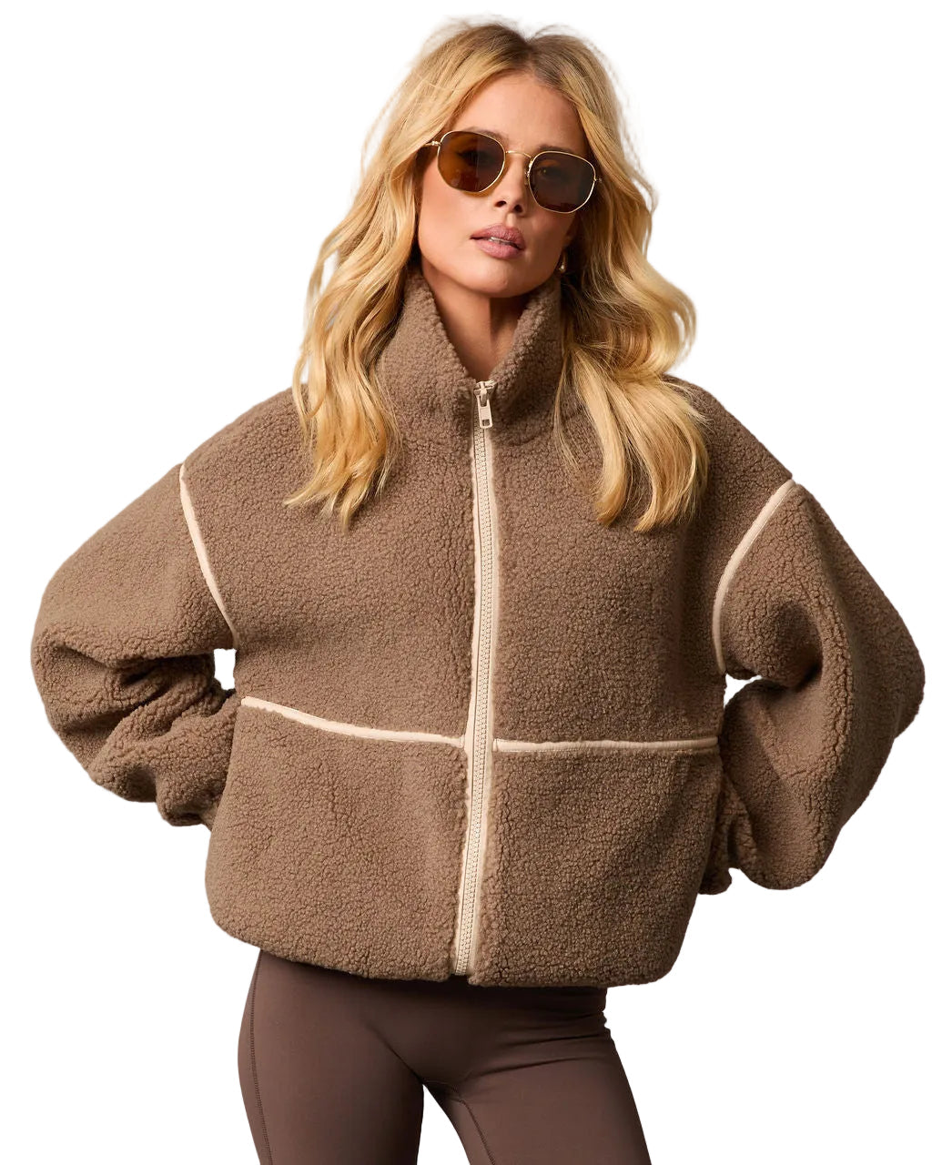 Hannah | Chill Whispers Shearling Τζάκετ με Contrast Τελειώματα (Chill Whispers Contrast Trim Shearling Jacket)