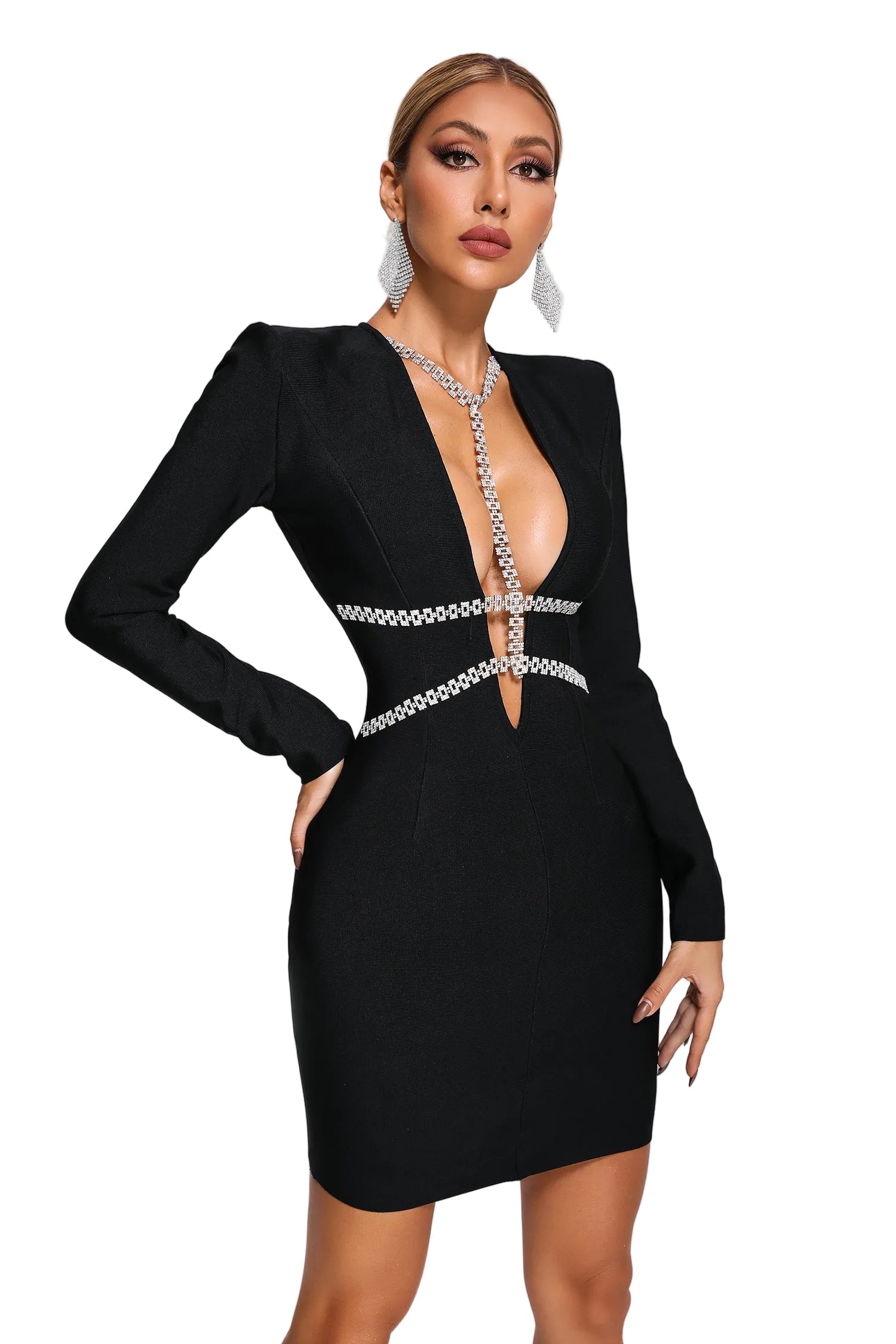 Hazel - Μίνι Bandage Φόρεμα με Στρας (Diamante Mini Bandage Dress)