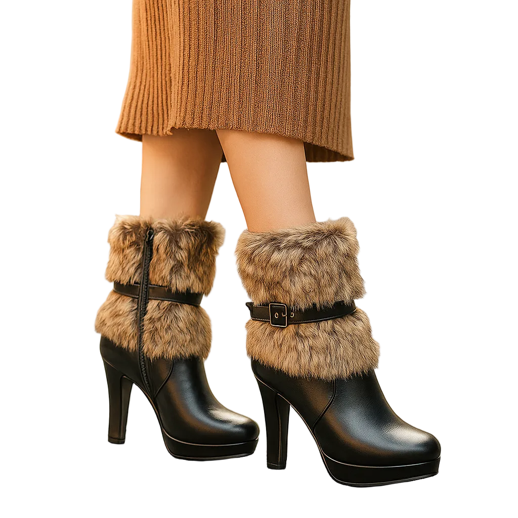 Carmen - Μπότες με Οικολογική Γούνα (Faux Fur Boots)