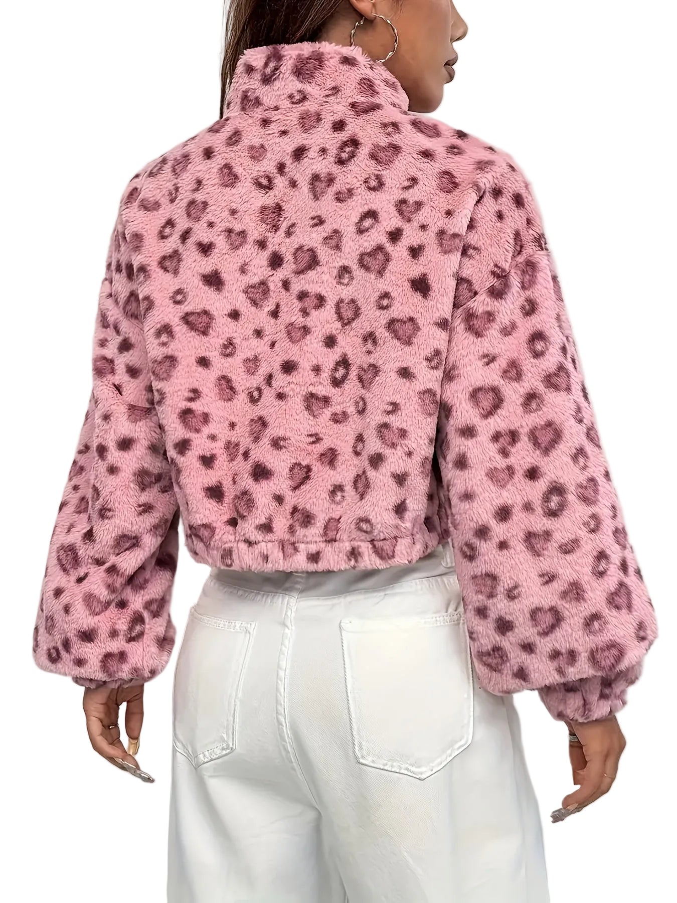 Zaria | Φούτερ Fleece με Φερμουάρ και Λεοπάρ Σχέδιο (Leopard Print Zip Fleece Sweatshirt)