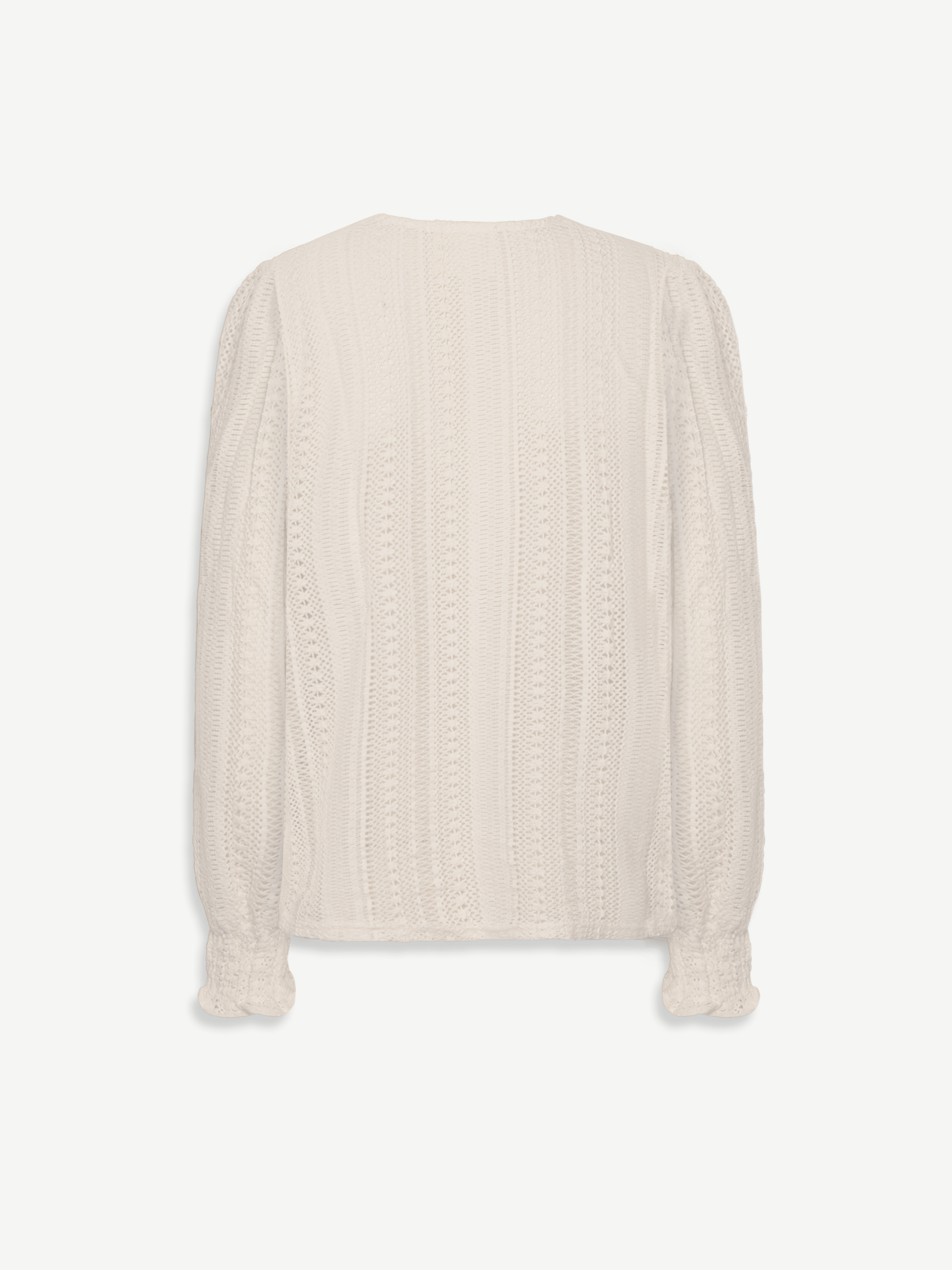 Angela | Εκρού Πλεκτή Μπλούζα Arlyne με Βελονάκι (Ecru Crochet Arlyne Blouse)