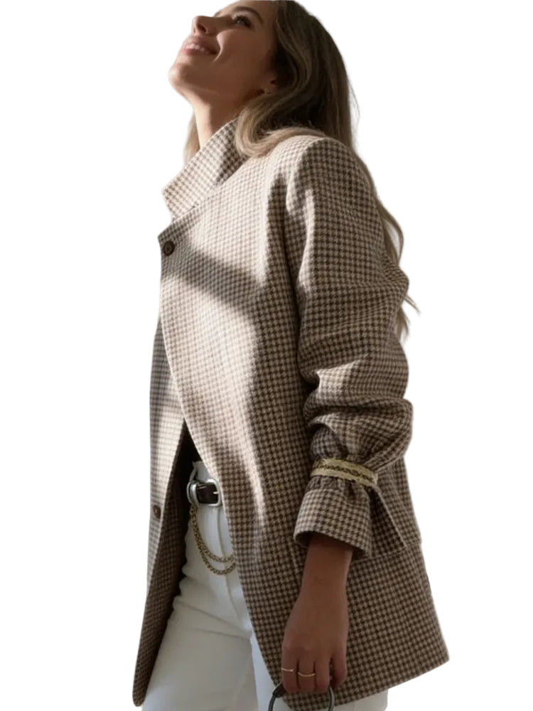 Shiori - Vintage Καρό Σακάκι με Δομή (Vintage Plaid Structured Blazer)