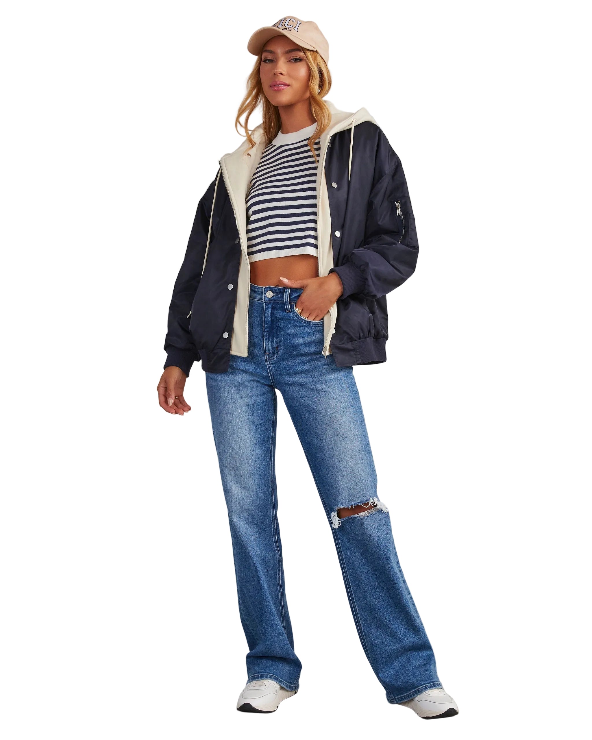 Cassandra - Campus Oversized Bomber Jacket με Κουκούλα (Campus Oversized Hooded Bomber Jacket)
