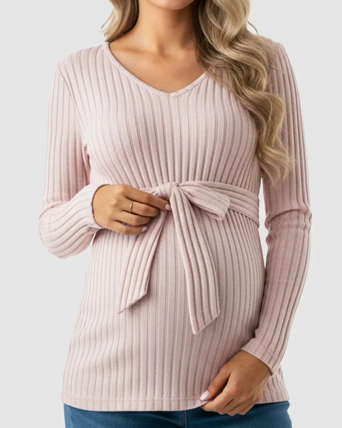 Gloria - Ribbed Maternity Τοπ με Δέσιμο στη Μέση (Tie-Waist Ribbed Maternity Top)  ---  **Θα θέλατε να μεταφράσω και την περιγραφή του προϊόντος ή να προσθέσω λέξεις-κλειδιά για SEO;**