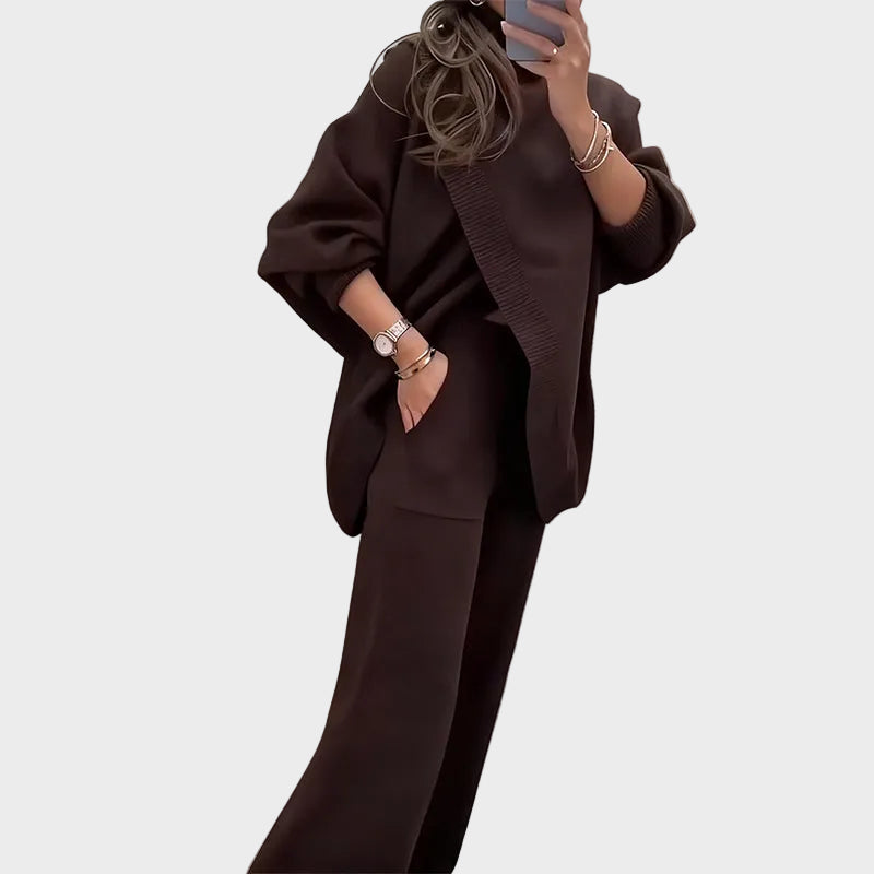 Ella - Γυναικείο Σετ 2 Τεμαχίων Oversized Πουλόβερ & Παντελόνι (Women's 2-Piece Oversized Sweater & Pants Set)